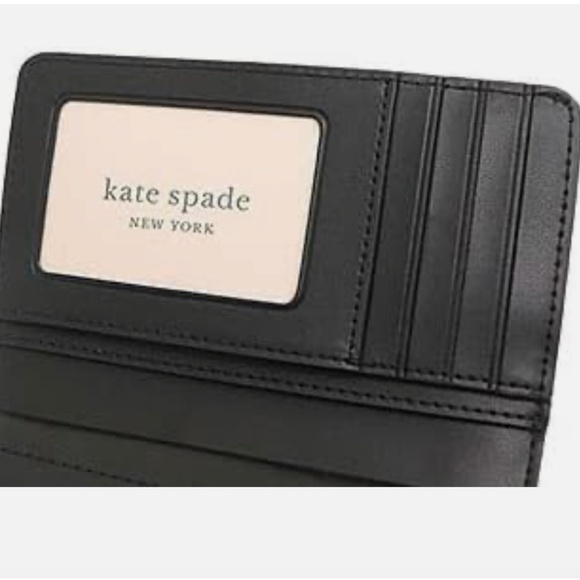 NEW Kate Spade New York Lena Bifold Medium Compact Wallet KH787 Black - Picture 7 of 7